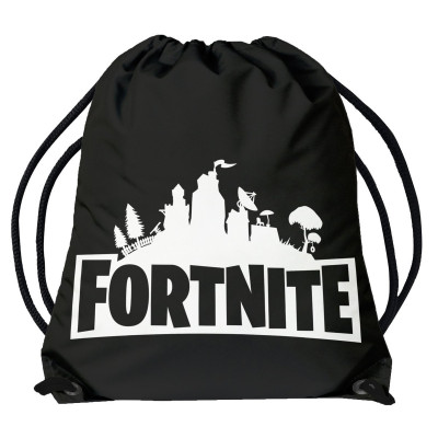 Fortnite | Torba - Fortnite torba za rame, crna, logo + prilagođeni tekst