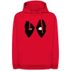 DEADPOOL | Hoodie sa kapuljačom DEADPOOL, "Face", crvena, na dvije strane