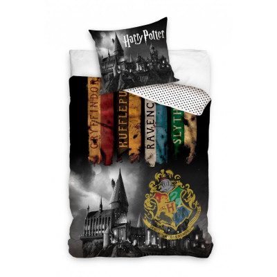 Harry Potter | Posteljina Harry Potter grb Hogwarts u boji, pamuk 140x200, 70x90