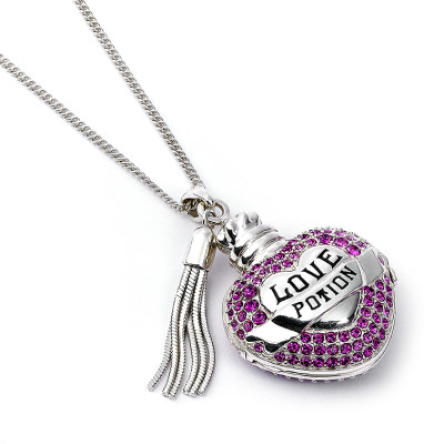 HARRY POTTER | Srebrna ogrlica na otvaranje sa lancem "Elixir of love" sa SWAROVSKI kristalima, HPSN053